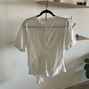 White blouse with tie front